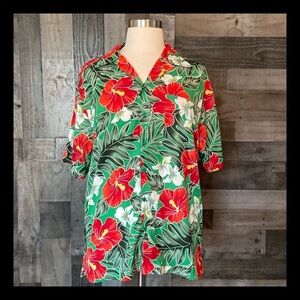 Men’s On Shore Hawaiian button up shirt XLarge beach tropical resortwear summer